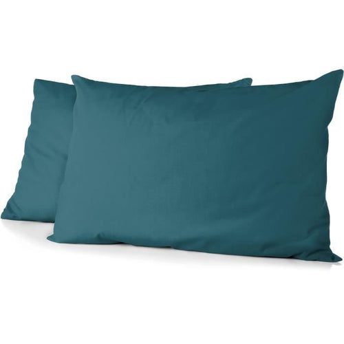 Set 2 federe - HOME LINGE PASSION - HP72087 - Microfibra 82 g - 50 x 70 cm - Blu anatra