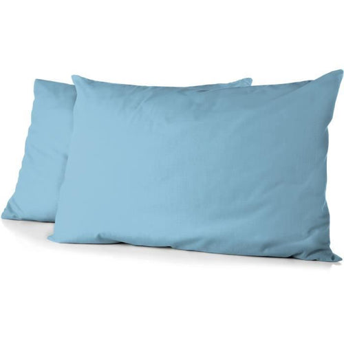 Set 2 federe - HOME LINGE PASSION - HP72089 - Microfibra 82 g - 50 x 70 cm - Azzurro cielo