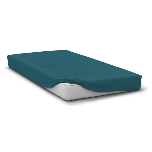 Lenzuolo con angoli - HOME LINGE PASSION - HP72118 - Microfibra 82 g - 160 x 200 cm - Tasca 30 cm - Blu anatra