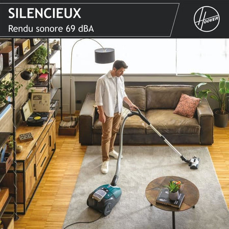 Hoover he530alg saldatura aspirapolvere con sacchetto, potente 850 W, silenziatore 69db, grande capacità 3.5l Allergia speciale e peli di animali