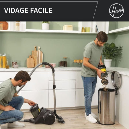 Aspirapolvere senza sacco - HOOVER - HP321PAF - 850 W - 75 dBA - 2 L - Grigio