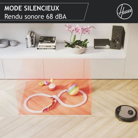 Robot Aspirapolvere Hoover HG510D Dry - WIFI - Navigazione Laser - Spazzola XL - Autonomia 90min - Potente - Ultra silenzioso 68 dBA