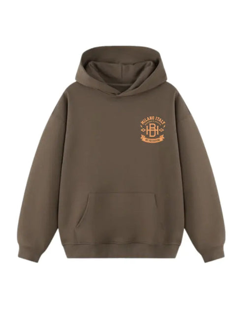 HORDA Felpa Streetwear 380g – Fit Boxy e Tessuto Italiano Premium - Basic College Horda Brand Streetwear