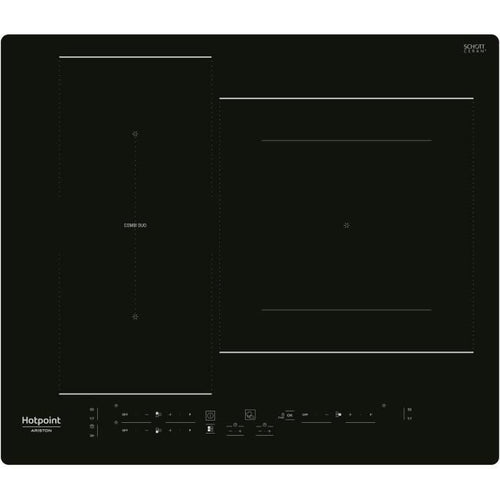 HOTPOINT HB2760BNE - Piano cottura a induzione - 3 zone - 7200W totali - L 59 cmX P 51 cm - Nero
