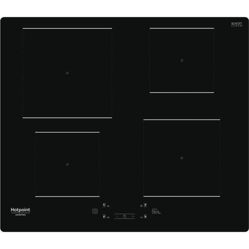 HOTPOINT - HQ5660SNE - Piano cottura a induzione - 4 fuochi - 7200W - L60 cm - Rivestimento in vetro nero