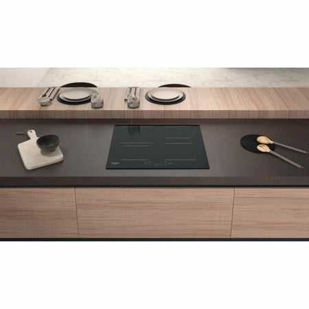 HOTPOINT - HQ5660SNE - Piano cottura a induzione - 4 fuochi - 7200W - L60 cm - Rivestimento in vetro nero
