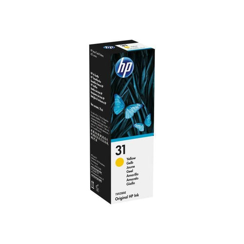 Flacone di inchiostro giallo originale HP 31 da 70 ml (1VU28AE) per HP Smart Tank 455/457/513/Plus 555/Plus 559/Plus 570/Plus 655
