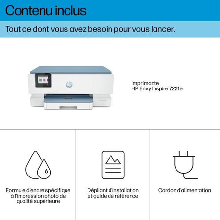 Scansione copia della stampante a getto d'inchiostro a colori HP Envy Inspire 7221e All-in-One - 6 mesi Inchiostro istantaneo incluso con HP+
