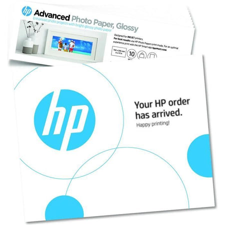 HP - Carta fotografica lucida HP Advanced - 250 g/m2, 4 x 12 pollici (101 x 305 mm) - 10 fogli