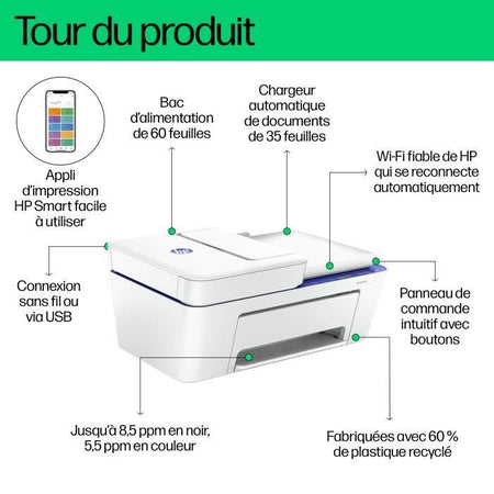Stampante All-in-One HP Deskjet 4230e Color Inkjet Copy Scan - 3 mesi di inchiostro istantaneo inclusi con HP+