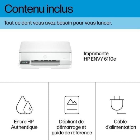 Stampante All-in-One a getto d'inchiostro a colori HP Envy 6110e - Copia Scan - 3 mesi di inchiostro istantaneo inclusi con HP+
