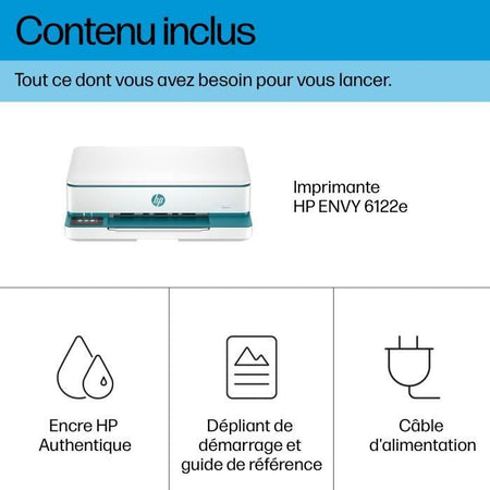 Stampante All-in-One a getto d'inchiostro a colori HP Envy 6122e - Copia Scan - 3 mesi di inchiostro istantaneo inclusi con HP+