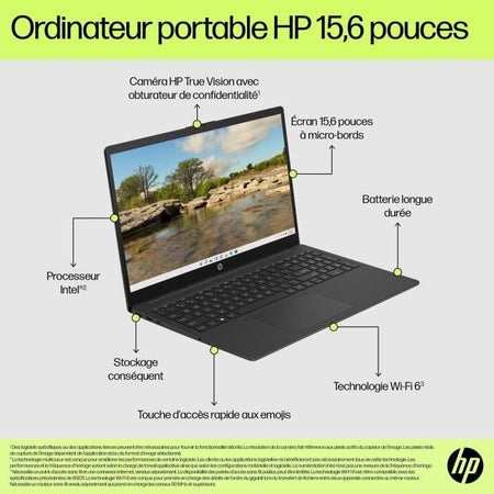 PC portatile HP 15-fd0064nf - 15,6 FHD - Core i3-N305 - 8 GB di RAM - Memoria SSD da 256 GB - Windows 11 - AZERTY