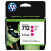 Confezione Da 3 Cartucce Hp Di Inchiostro Magenta Designjet Hp 712 Da 29 Ml