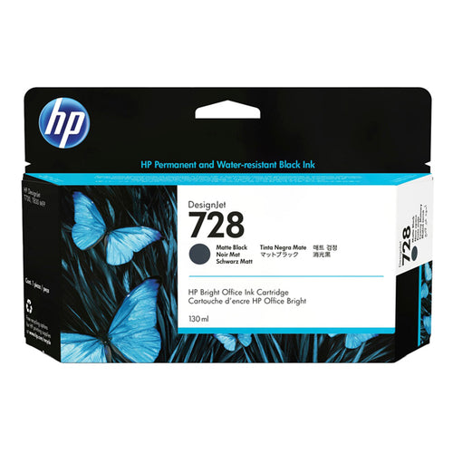 Hp Cartuccia Inchiostro Nero Opaco Designjet 728 Da 130 Ml