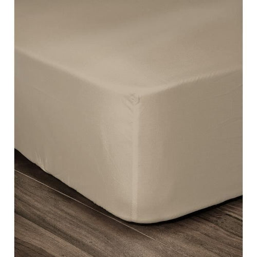 LOVELY HOME Lenzuolo con angoli 100% cotone 180x200x30 cm beige