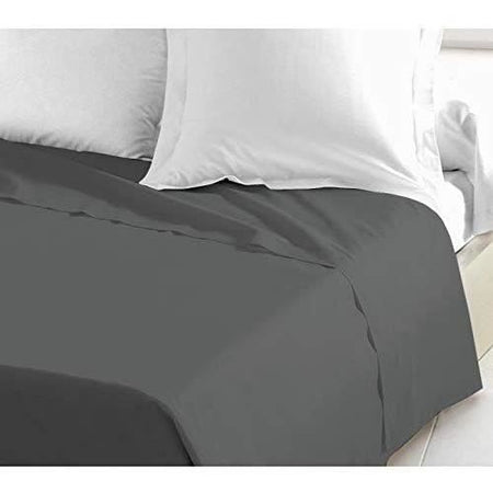 LOVELY HOME Lenzuolo piano 100% cotone 240x300 cm grigio scuro