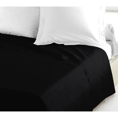 LOVELY HOME Lenzuolo piano 100% cotone 240x300 cm nero