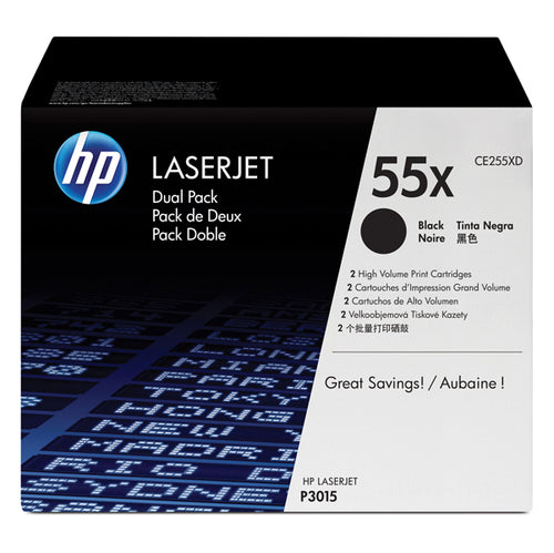 Scatola 2 Toner Nero Hp Laserjet Ce255X Laserjet P-3015Dn 12.500Pg