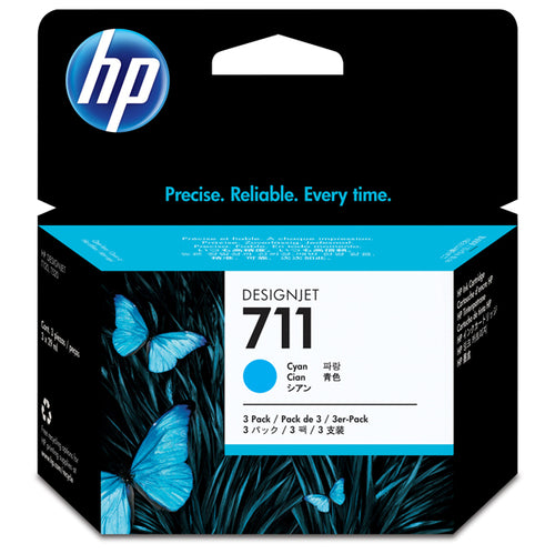 Scatola 3 Cartucce D'Inchiostro Hp 711Da 29 Ml Ciano