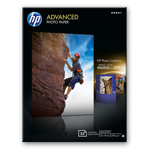 Risma 25 Fg Carta Fotografica Hp Advanced Lucida 250Gr 13X18Cm Senza Bordi
