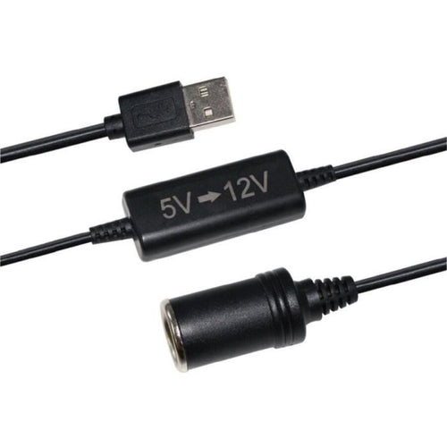 Convertitore presa accendisigari USB 5V a 12V - HTC EQUIPMENT - cavo 12W e 120cm