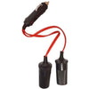 Doppia presa accendisigari 12/24V - HTC EQUIPMENT - Con LED 10A e cavo rosso 20cm