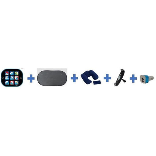 Pacchetto auto estivo - HTC EQUIPEMENT - Andare in vacanza - Include: visiera parasole, cuscino per il collo, supporto per tablet