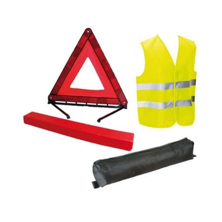 Pacchetto di sicurezza - ATTREZZATURA HTC - Giovani conducenti - 1 giubbotto di sicurezza + 1 triangolo, 1 trasmettitore FM, 1 disco elettrostatico