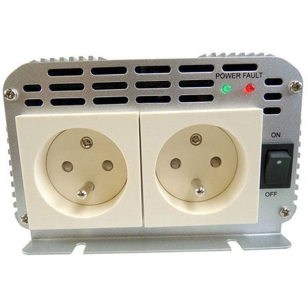 Convertitore di tensione HTC 24/220 V 1000 W con 2 prese di rete