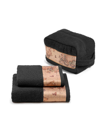 Beauty Asciugamani set ! Alviero Martini Geo Classic Cotone + Pochette Eleganza e Stile 1 Classe di cotone 100%