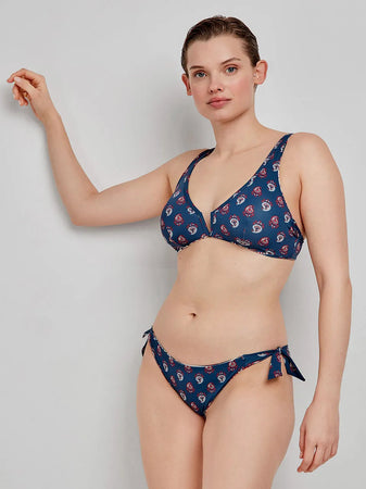 Costume Gisela 2/30222BT taglia M, bikini reversibile fantasia etnica, top gran capienza senza ferretto, slip regolabile con laccetti, spalline regolabili.