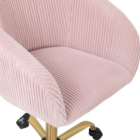 Sedia da ufficio in velluto con ruote "Parigi Gold" per scrivania elegante e moderna