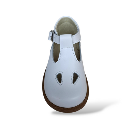 Scarpe Occhi di Bue Bambino PANYNO Bianco Pelle con Fibbia – Primi Passi e Cerimonia Eleganti