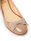 Christian Louboutin Ballerina Gloriana in Vernice Beige da donna