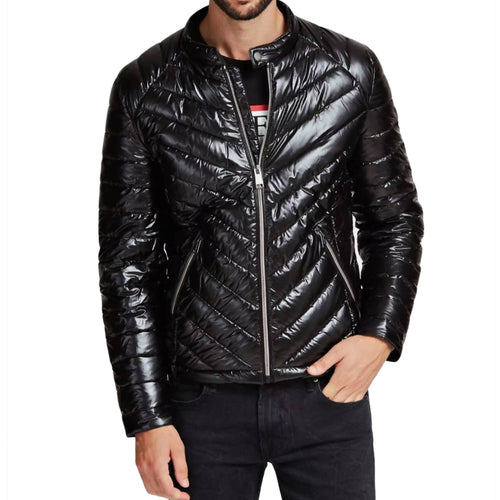 Guess Giubbotto Imbottito Nero Uomo Piumino Eco Giacca Imbottita Bomber Man Bomber Jacket Stretch Tasche e Zip