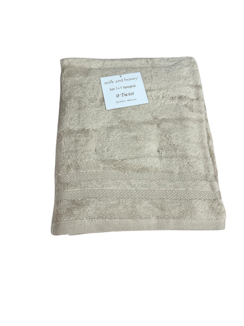 Set Asciugamani 1+1 Milk And Honey Twist  Spugna di Cotone