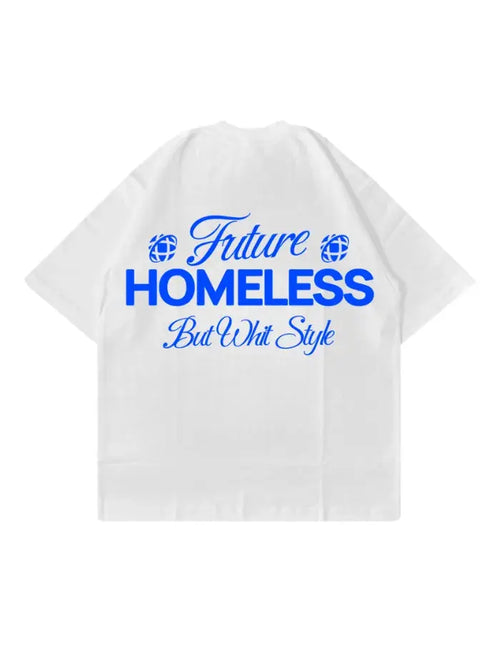 Homeless T-Shirt Bianca 100% Cotone Made in Italy Horda Brand