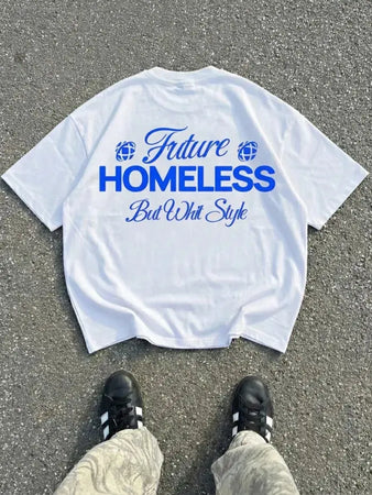 Homeless T-Shirt Bianca 100% Cotone Made in Italy Horda Brand