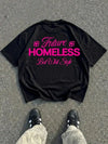 Homeless T-Shirt Nera 100% Cotone Made in Italy Horda Brand