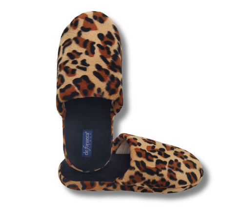 de fonseca Ciabatte Donna Invernali da Casa, Pantofole Calde e Pelose, Pantofola Animalier Leopardata
