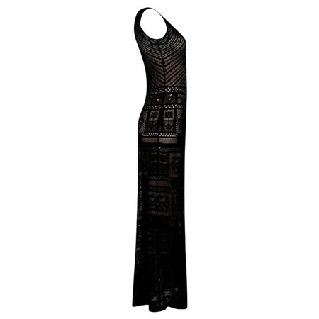 Dexterior vestiti casual donna d.exterior - patchwork abito lungo s/m - nero da donna