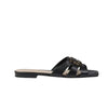 Pinko ciabatte donna pinko - marli 09 - slipper laminated nappa - nero da donna