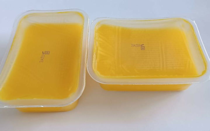 PARAFFINA fragranza CAROTA 2 VASCHETTE DA 500 GR CADAUNA BASSOFONDENTE MANI PIEDI PER SCALDAPARAFFINA ITALIANA