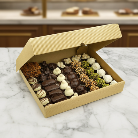 "Box Sicilia" Grande Scatola di Dolcetti Cioccolatini Artigianali fatti a Mano Cioccolata in Praline Artigianali come Idea Regalo Con Nocciole Siciliane Praline tipiche 50 pezzi
