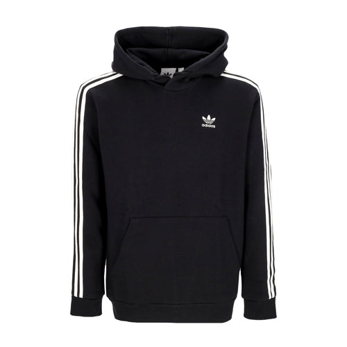 Adidas Felpa Cappuccio Uomo 3-stripes Hoodie Black da uomo