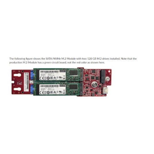 ThinkSystem M.2 SATA/NVMe 2-Bay Enablement Kit. WARRANTY: 1YR CCR