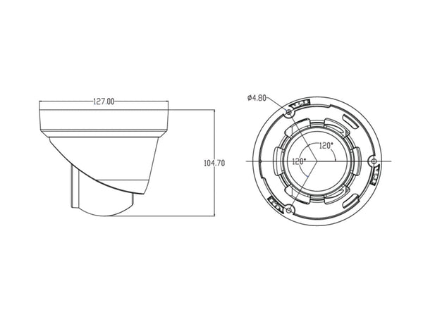 Telecamera Dome CCTV 8MP AVColor 4 in 1 IP66 con LED Luce Calda, DGC8206ATW/F36