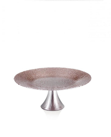 Alzatina Evviva 5713 in vetro champagne Ø28 cm con rilievo chicchi di riso, ideale per dolci ed eventi raffinati