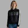 ICON felpa nera con zip con bandina ICDF2W6F016